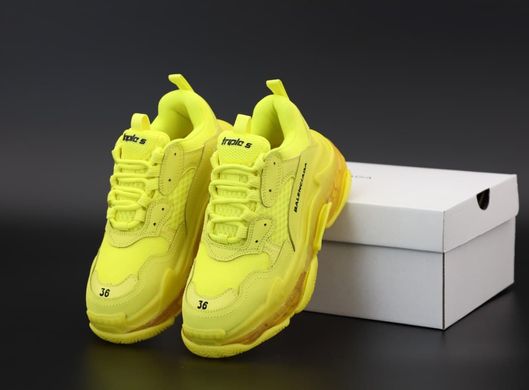 Жіночі кросівки Balenciaga Triple S, жовті, Жовтий, 36
