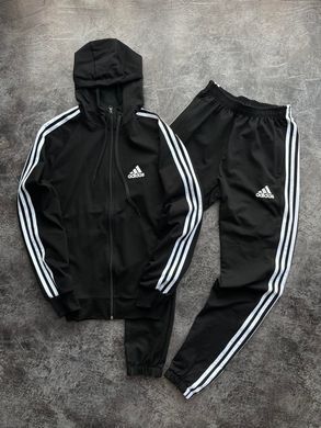 Чоловічий спортивний костюм Adidas чорний (капюшон), Чорний, 2XL