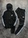 Чоловічий спортивний костюм Adidas чорний (капюшон), Чорний, 2XL