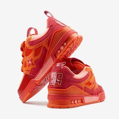 Кросівки Louis Vuitton Skate Sneaker Red Mix Orange Cowhide, Червоний, 37