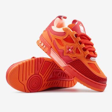 Кросівки Louis Vuitton Skate Sneaker Red Mix Orange Cowhide, Червоний, 37