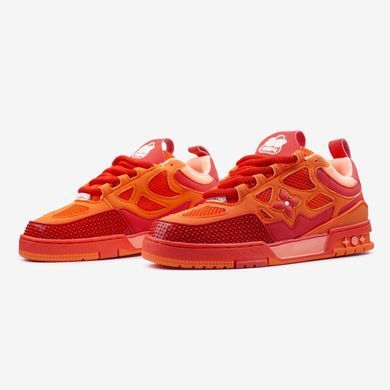 Кросівки Louis Vuitton Skate Sneaker Red Mix Orange Cowhide, Червоний, 37