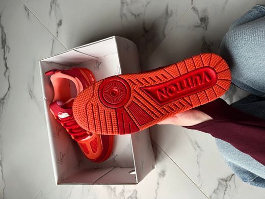 Кросівки Louis Vuitton Skate Sneaker Red Mix Orange Cowhide, Червоний, 37