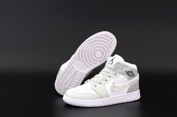 Кросівки Nike Air Jordan 1 High Grey (Сірий), Білий, 36