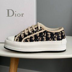 Кросівки Dior B23 Platform Beige Blue, Чорно-білий, 36