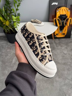 Кросівки Dior B23 Platform Beige Blue, Чорно-білий, 36