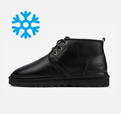 UGG Neumel Leather Black ❄️(Чорний, шкіра), Чорний, 40