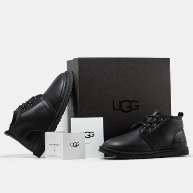 UGG Neumel Leather Black ❄️(Чорний, шкіра), Чорний, 40