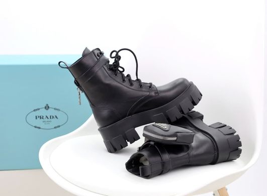 Зимові черевики PRADА Monolith Black ❄️(Чорний)(Хутро) , Чорний, 36